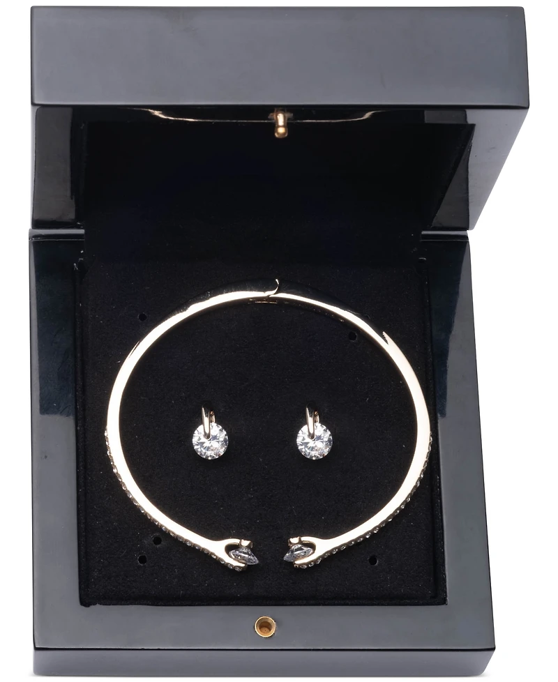Givenchy 2-Pc. Set Color Floating Stone & Crystal Cuff Bangle Bracelet Matching Stud Earrings