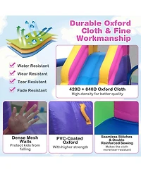 Inolait 7-in-1 Kids Inflatable Bounce House with Long Slide and 735W Blower