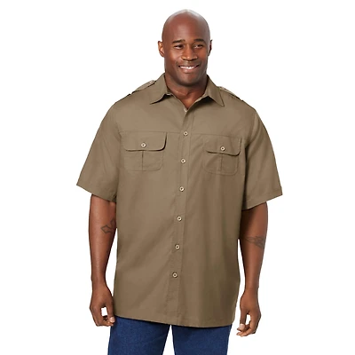 Boulder Creek Big & Tall by KingSize Short-Sleeve Pilot Shirt