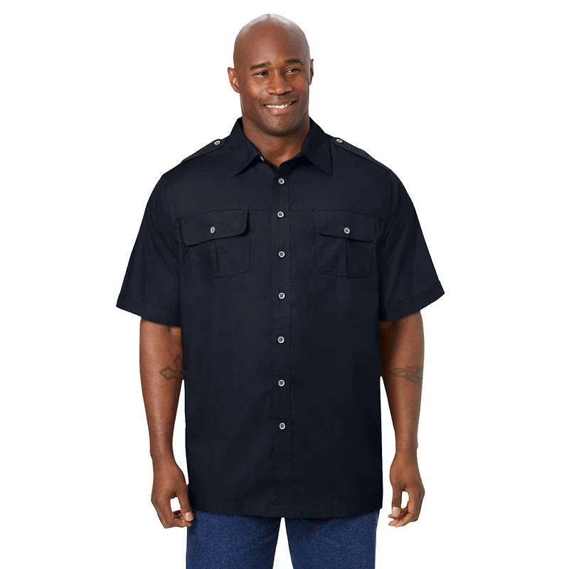 Boulder Creek Big & Tall by KingSize Short-Sleeve Pilot Shirt