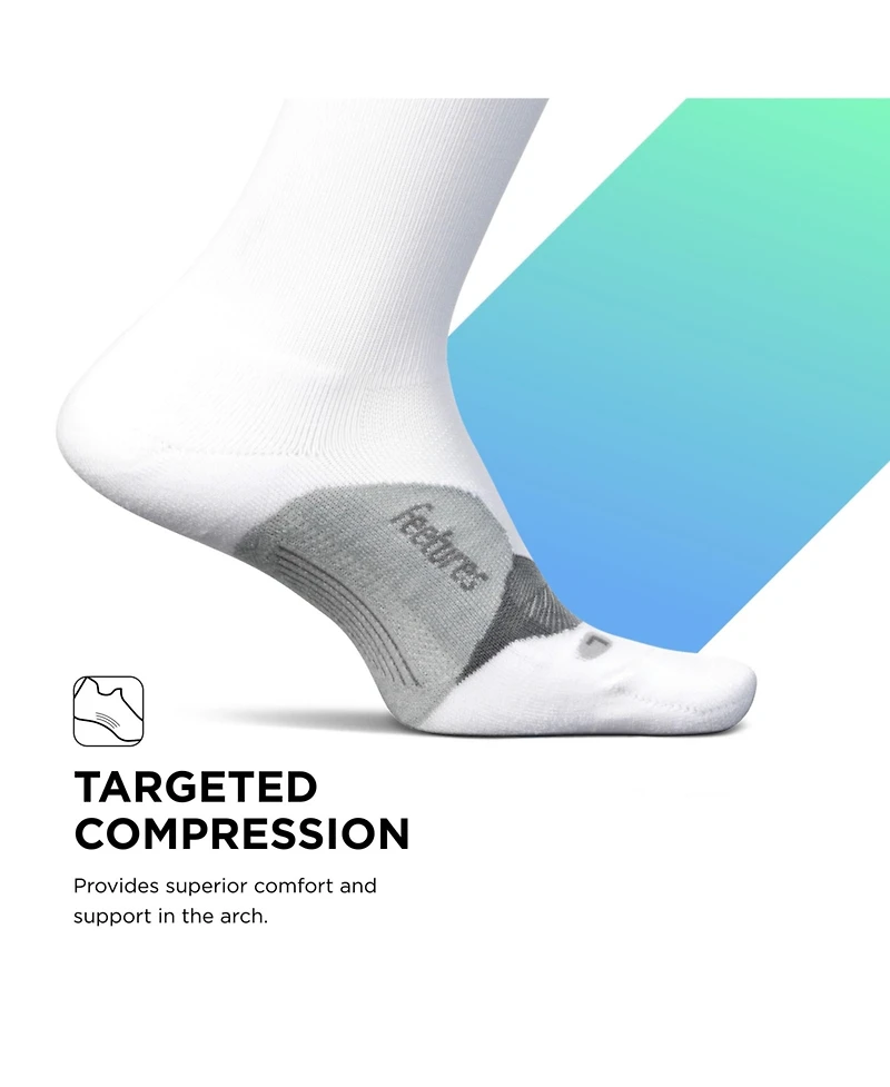 Feetures Men's Elite Light Cushion Mini Crew Sock - Sport Sock with Targeted Compression - Large