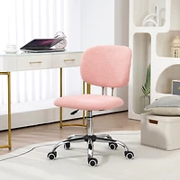 Vinsetto Fluffy Home Office Chair with Adjustable Height, Armless