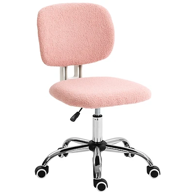 Vinsetto Fluffy Home Office Chair with Adjustable Height, Armless