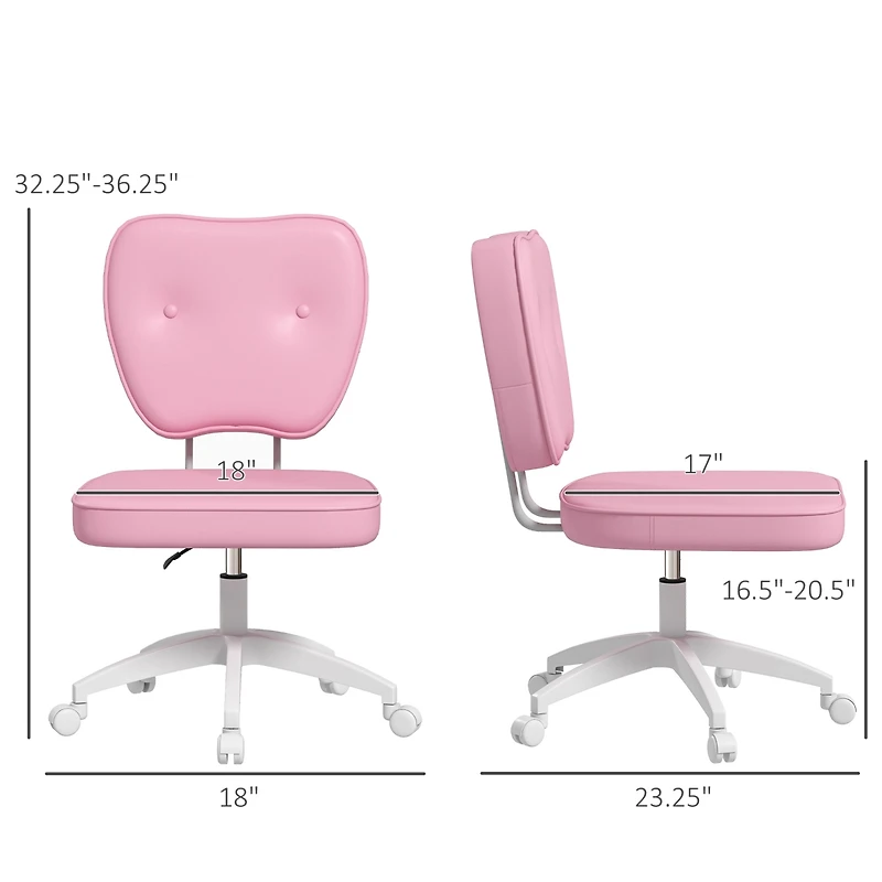 Vinsetto Pu Leather Office Chair for Home Vanity, Armless,