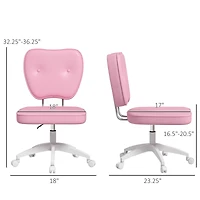 Vinsetto Pu Leather Office Chair for Home Vanity, Armless,