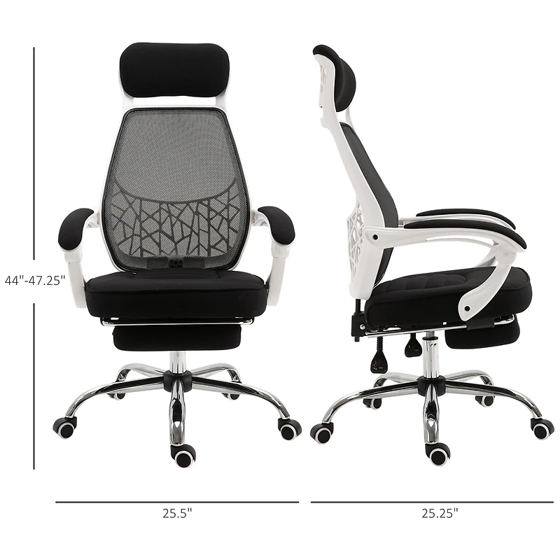 Vinsetto 360° High Back Computer Adjusting Height Recliner Chair w/ Footrest