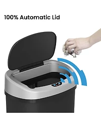 iTouchless 13 Gallon Sensor Kitchen Trash Can with Lid and Odor Filter, Durable Dent-Proof Plastic Garbage Bin Automatic Waste Basket