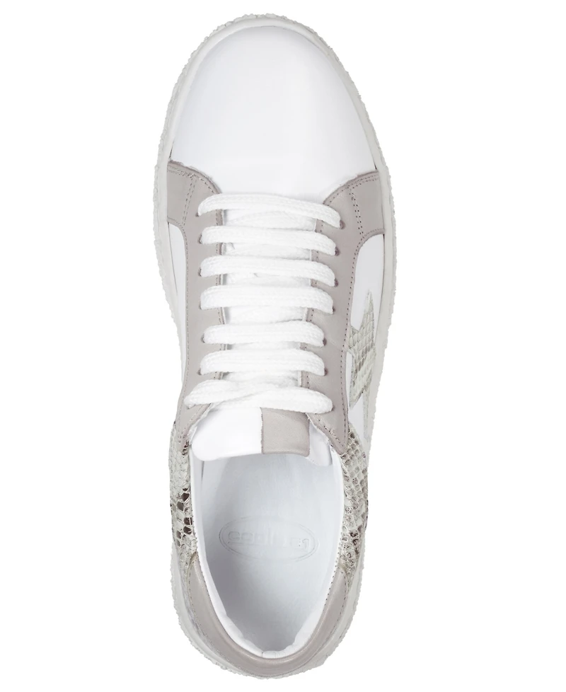 Cools 21 Women's Charlee Snakeskin Two-Tone Star Motif Lace Up Sneakers