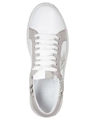 Cools 21 Women's Charlee Snakeskin Two-Tone Star Motif Lace Up Sneakers