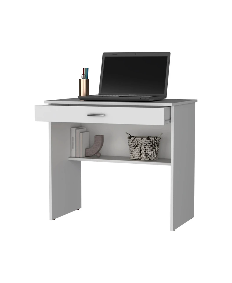 Fm Furniture Kaylor Storage Desk, Modern Design with Drawer and Shelf