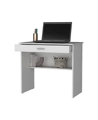 Fm Furniture Kaylor Storage Desk, Modern Design with Drawer and Shelf