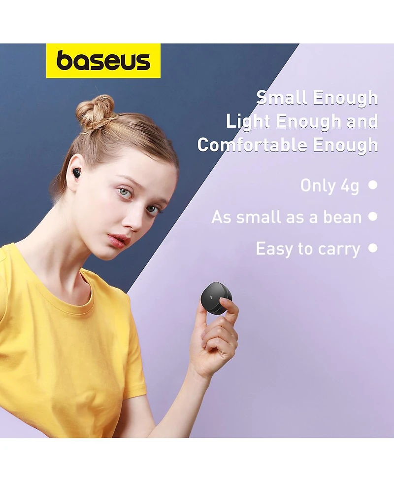 Baseus Bowie WM01 True Wireless Earbuds Bluetooth Headphones - White