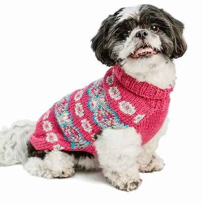 Chilly Dog S Rose Alpaca Fairisle Dog Sweater