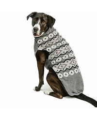 Chilly Dog Silver Alpaca Fairisle Dog Sweater