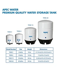 Apec Water Systems High-Volume Reverse Osmosis Water Storage Tank - 14 Gallon Ro Pressure Tank