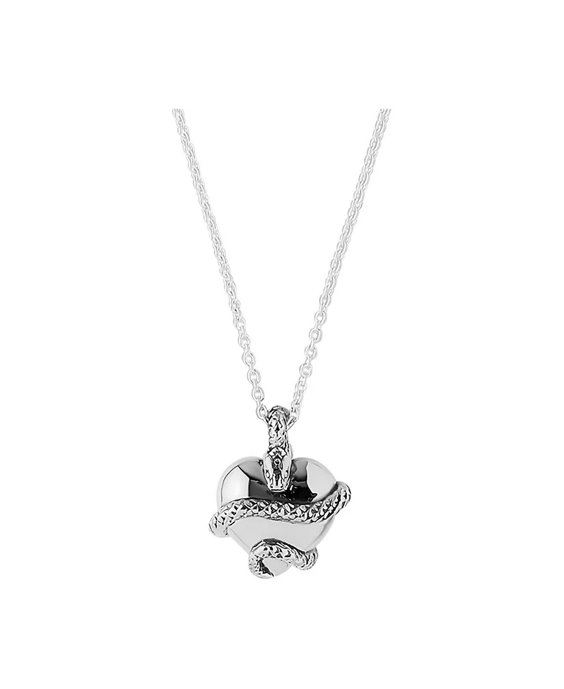 Wise Heart Charm Necklace Silver