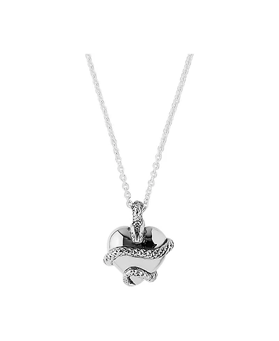 Wise Heart Charm Necklace Silver
