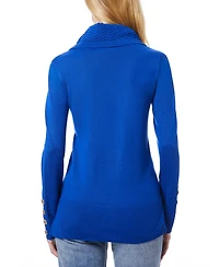 Melissa Paige Women's Chevron-Trimmed Cowl-Neck Sweater