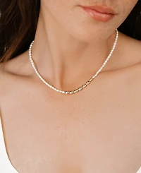 Ettika Freshwater Pearl Polished Pebble Beaded Necklace