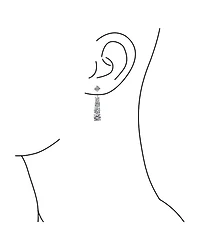 Bling Jewelry Modern Classic Graduated Cubic Zirconia Cz Drop Back And Front Stud Jacket Long Linear Earrings