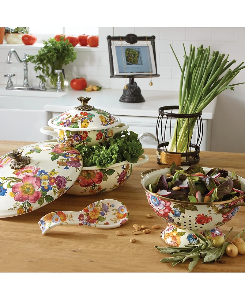 Mackenzie-Childs White Flower Market Spoon Rest