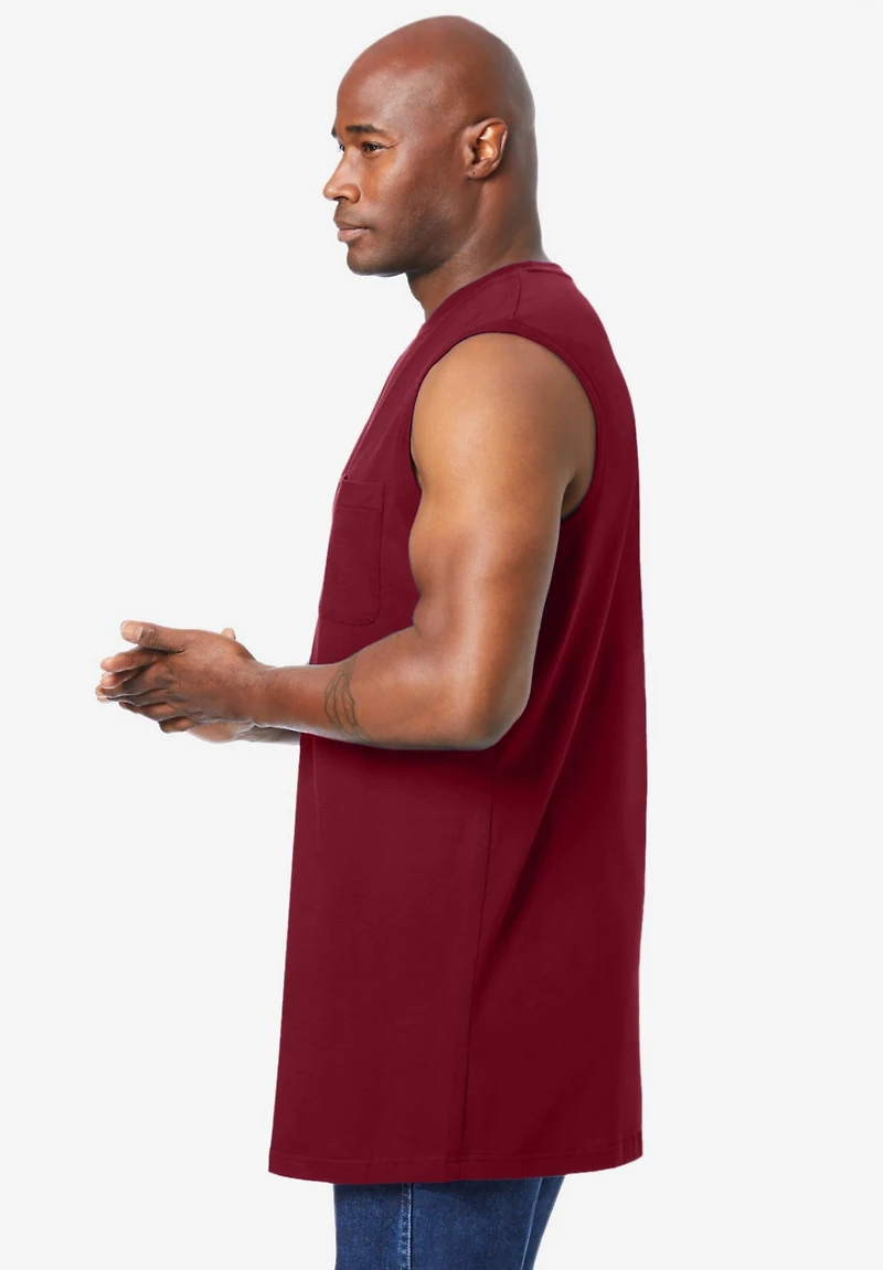 KingSize Big & Tall Shrink-Less Longer-Length Lightweight Muscle Pocket Tee