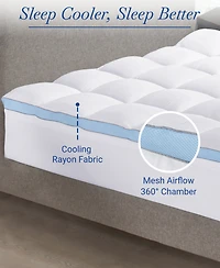 Extra Thick Cooling Mattress Topper Full Size, Plush Pillow-Top Full Mattress Topper by California Design Den