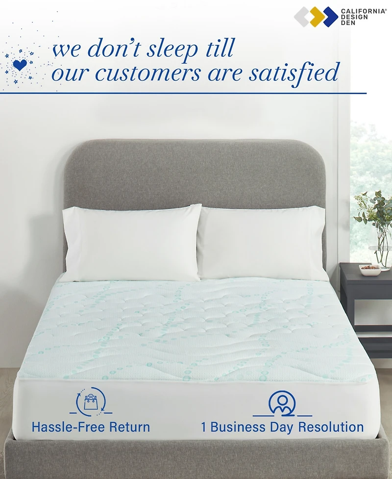 Mattress Pads Twin Xl Size, 3-Zone Cooling, Soft, Non-Slip Quilted Mattress Pad Twin Xl Size, 8 - 20 Inch Deep Pockets by California Design Den
