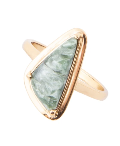Barse Alpine Genuine Green Seraphinite Abstract Ring