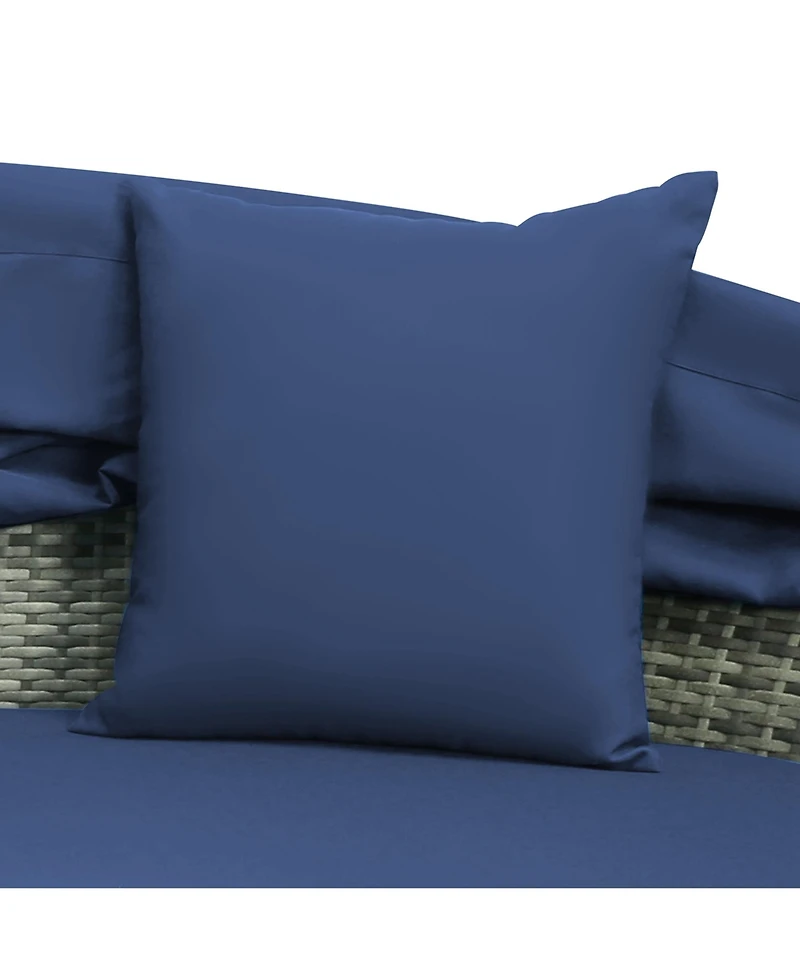Patio Rattan Daybed Outdoor Sectional Seating with Side Table & Retractable Canopy