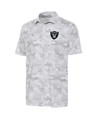 Antigua Men's White Las Vegas Raiders Collide Polo