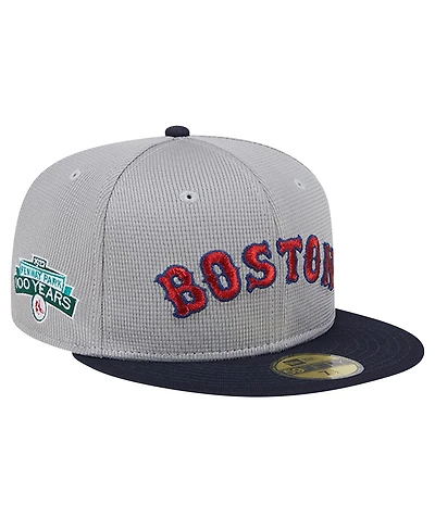 New Era Men's Gray Boston Red Sox Pivot Mesh 59FIFTY Fitted Hat
