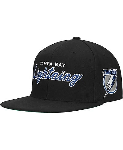 Mitchell & Ness Men's Black Tampa Bay Lightning Core Team Script 2.0 Snapback Hat