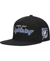 Mitchell & Ness Men's Black Tampa Bay Lightning Core Team Script 2.0 Snapback Hat