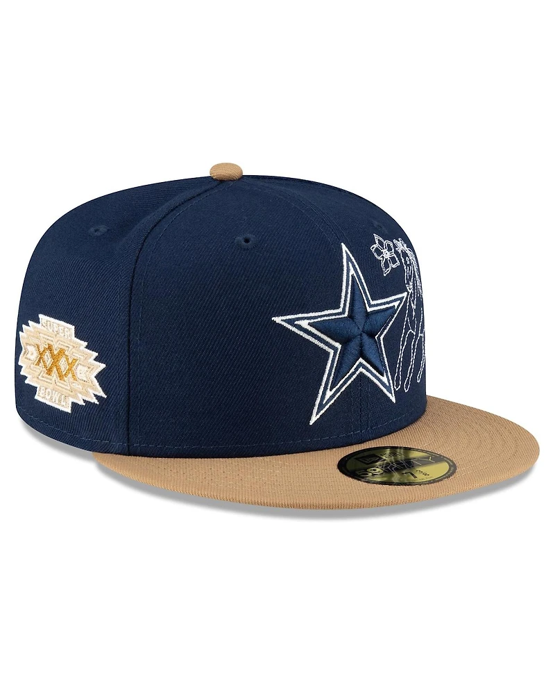 New Era Men's Navy/Tan Dallas Cowboys Western 59FIFTY Fitted Hat