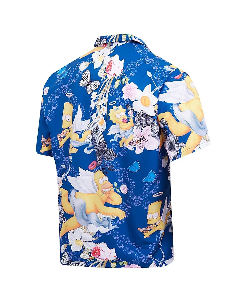 Freeze Max Men's Navy The Simpsons Peace Angels Button-Up Shirt