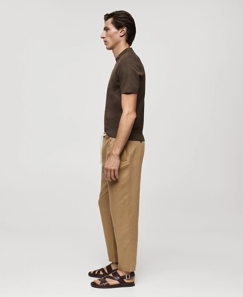 Mango Men's Slim-Fit Drawstring Detail Pants
