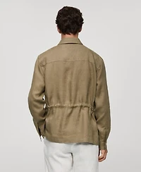 Mango Men's Linen Pockets Detail Overshirt