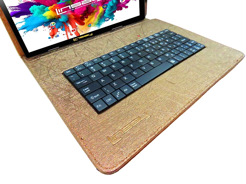 Linsay 10.1" Tablet Octa Core 128GB Premium Business Bundle with Keyboard case and Modern Briefcase Newest Android 14