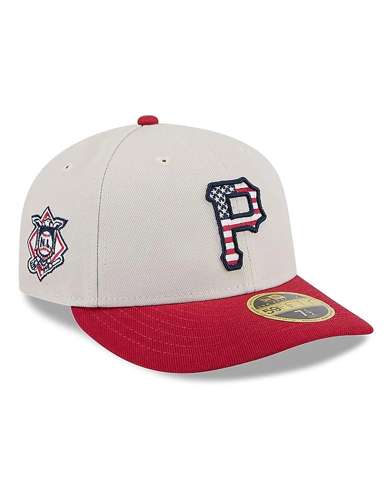 Men's New Era Red Pittsburgh Pirates Fourth of July Low Profile 59FIFTY Fitted Hat