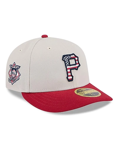 New Era Men's Red Pittsburgh Pirates 2024 Fourth of July Low Profile 59FIFTY Fitted Hat