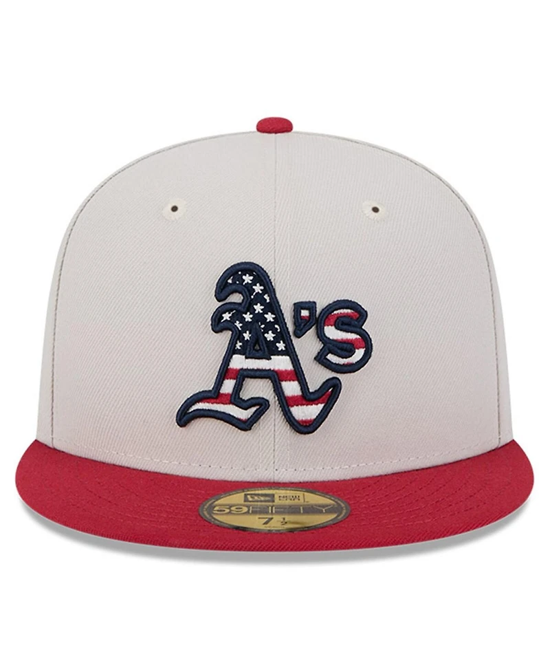 New Era Men's Red Oakland Athletics 2024 Fourth of July 59FIFTY Fitted Hat