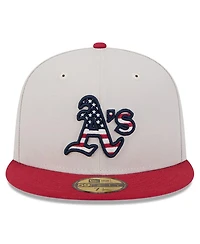 New Era Men's Red Oakland Athletics 2024 Fourth of July 59FIFTY Fitted Hat