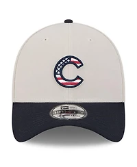 New Era Men's Black Chicago Cubs 2024 Fourth of July 39THIRTY Flex Hat
