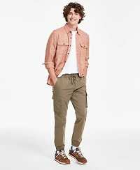 Sun + Stone Men's Garment-Dyed Cargo Jogger Pants, Created for Macy's
