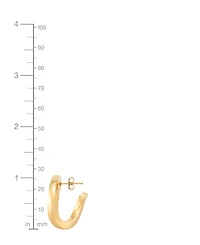 Polished Graduated Twisted Circle Small Hoop Earrings in 14k Gold, 1"