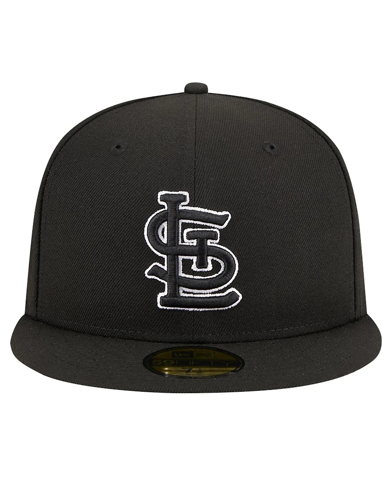New Era Men's Black St. Louis Cardinals Logo 59FIFTY Fitted Hat