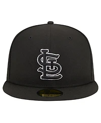 New Era Men's Black St. Louis Cardinals Logo 59FIFTY Fitted Hat