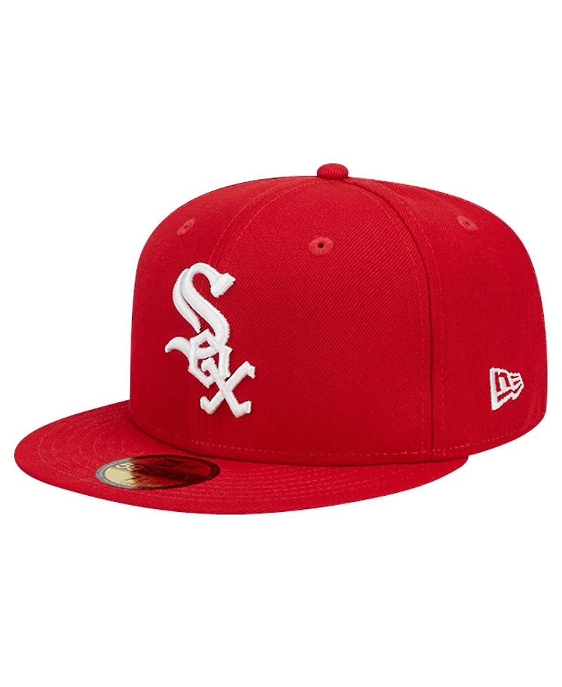 New Era Men's Red Chicago White Sox Logo 59FIFTY Fitted Hat