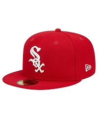 New Era Men's Red Chicago White Sox Logo 59FIFTY Fitted Hat